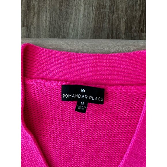 Tuckernuck Pomander Place Hot Pink Slone Cardigan Size Medium - Picture 3 of 9